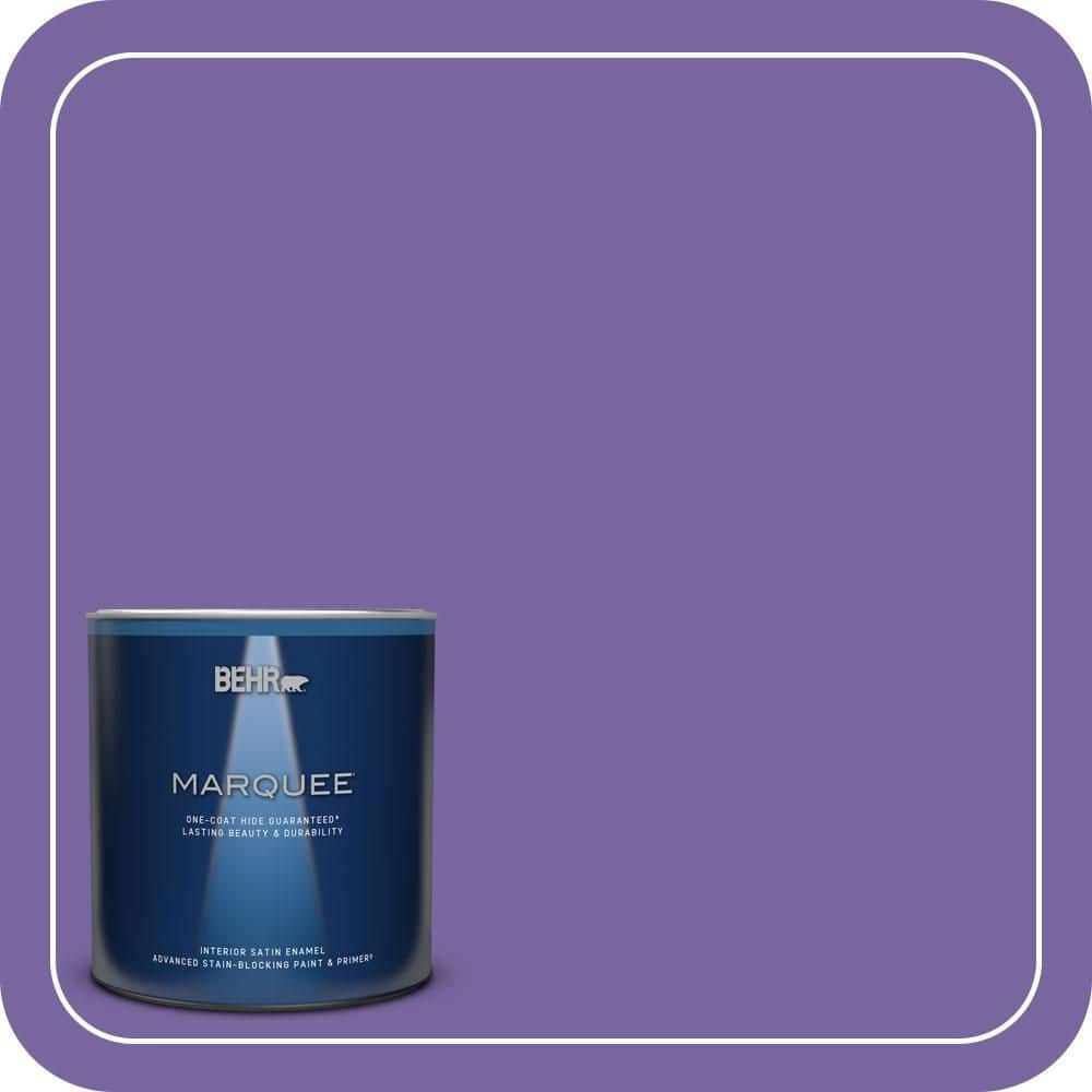 BEHR MARQUEE 1 qt. #PPU16-03 Purple Paradise Satin Enamel Interior Paint & Primer