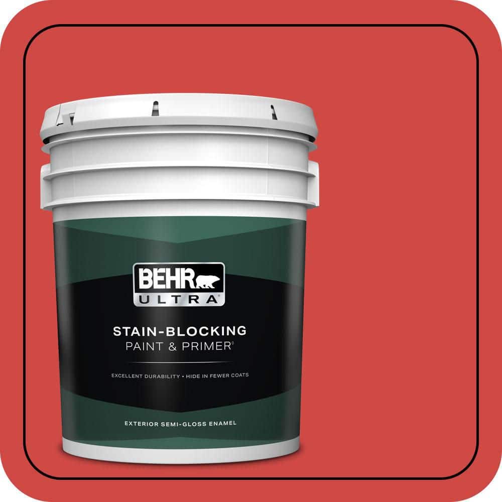 BEHR ULTRA 5 gal. #P170-6 Race Car Stripe Semi-Gloss Enamel Exterior Paint & Primer