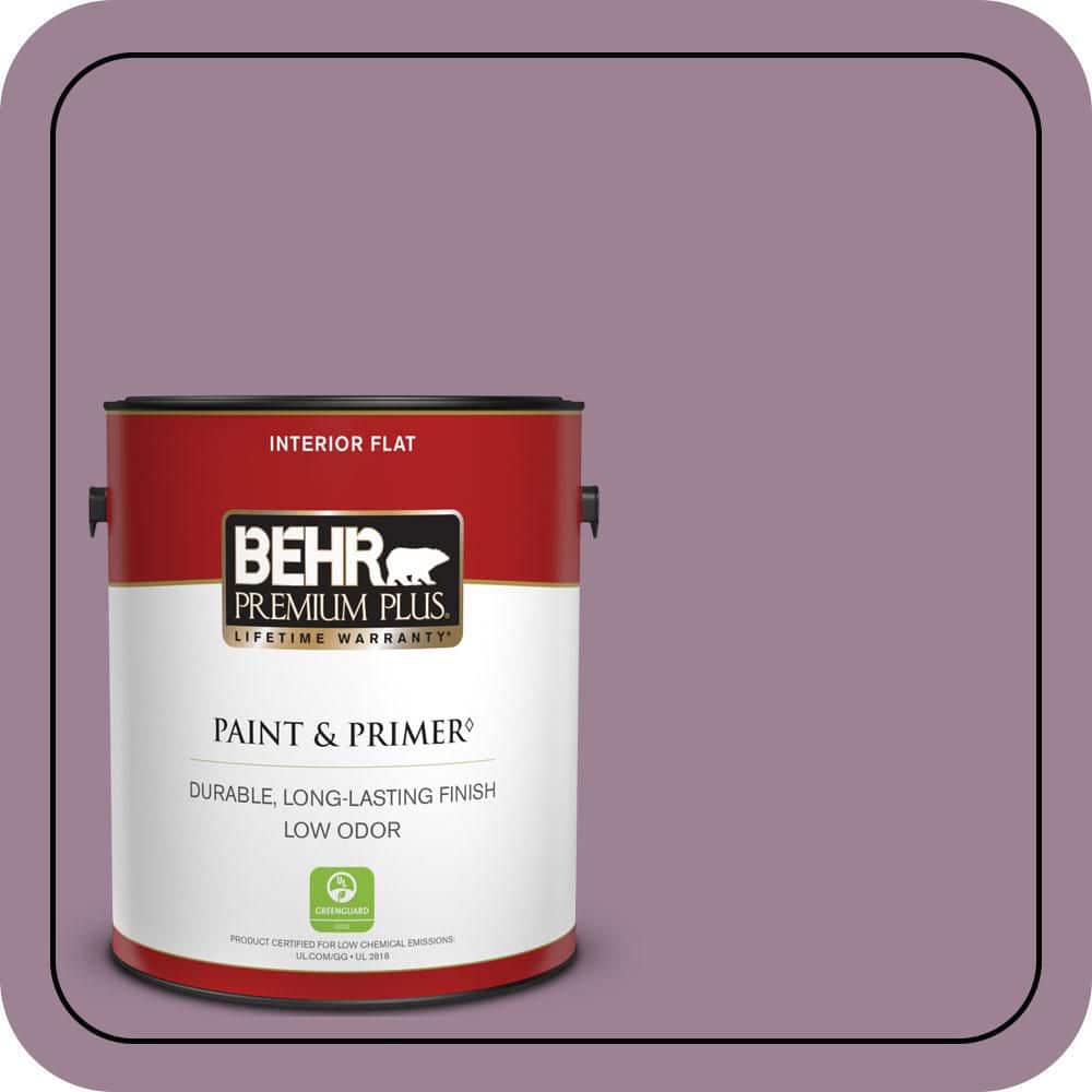 BEHR PREMIUM PLUS 1 gal. #S110-5 Garden Plum Flat Low Odor Interior Paint & Primer