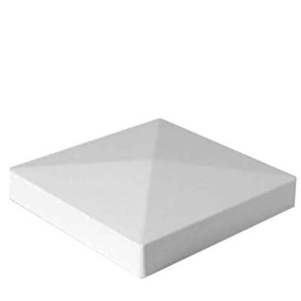 Barrette Outdoor Living 5 in. x 5 in. Vinyl White Pyramid Post Cap (3)