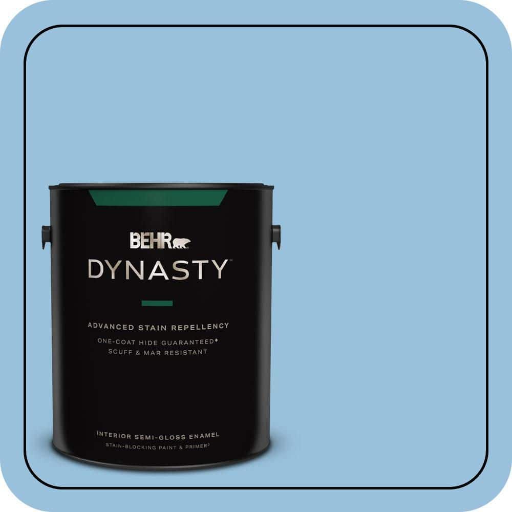 BEHR DYNASTY 1 gal. #M520-3 Charismatic Sky One-Coat Hide Semi-Gloss Enamel Interior Stain-Blocking Paint & Primer