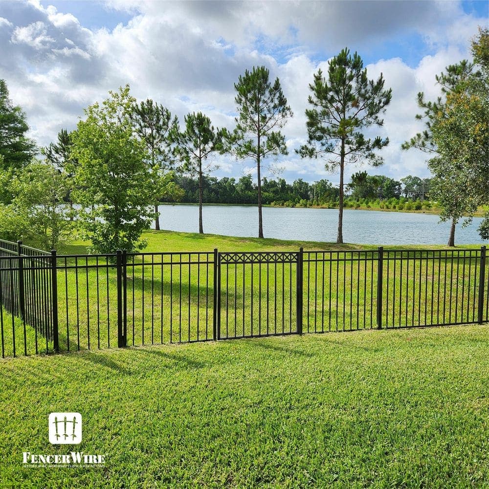 Fencer Wire Anti-Rust 5 ft. x 5 ft. Black Steel X-Pattern Fence Gate (3)