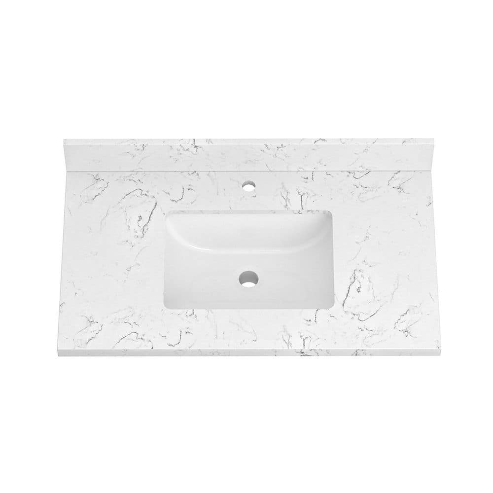 LANDOLT Classic Vein 49 in. W 22 in. D Engineered Stone Rectangular Single Sink Bathroom Vanity Top (1)