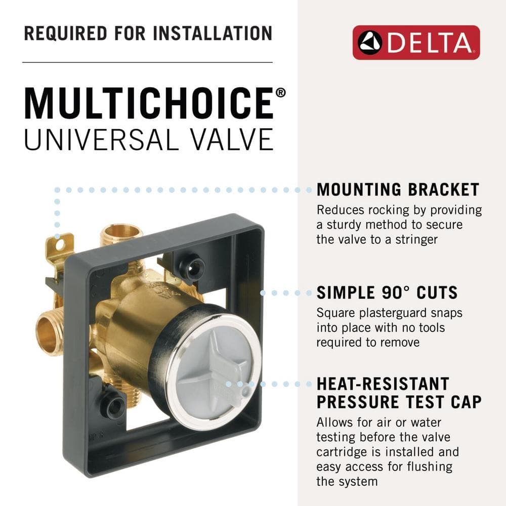 Delta Trinsic Less Shower Head Rough Not Included 1-Handle Shower Faucet in Matte Black (Valve Not Included) (3)