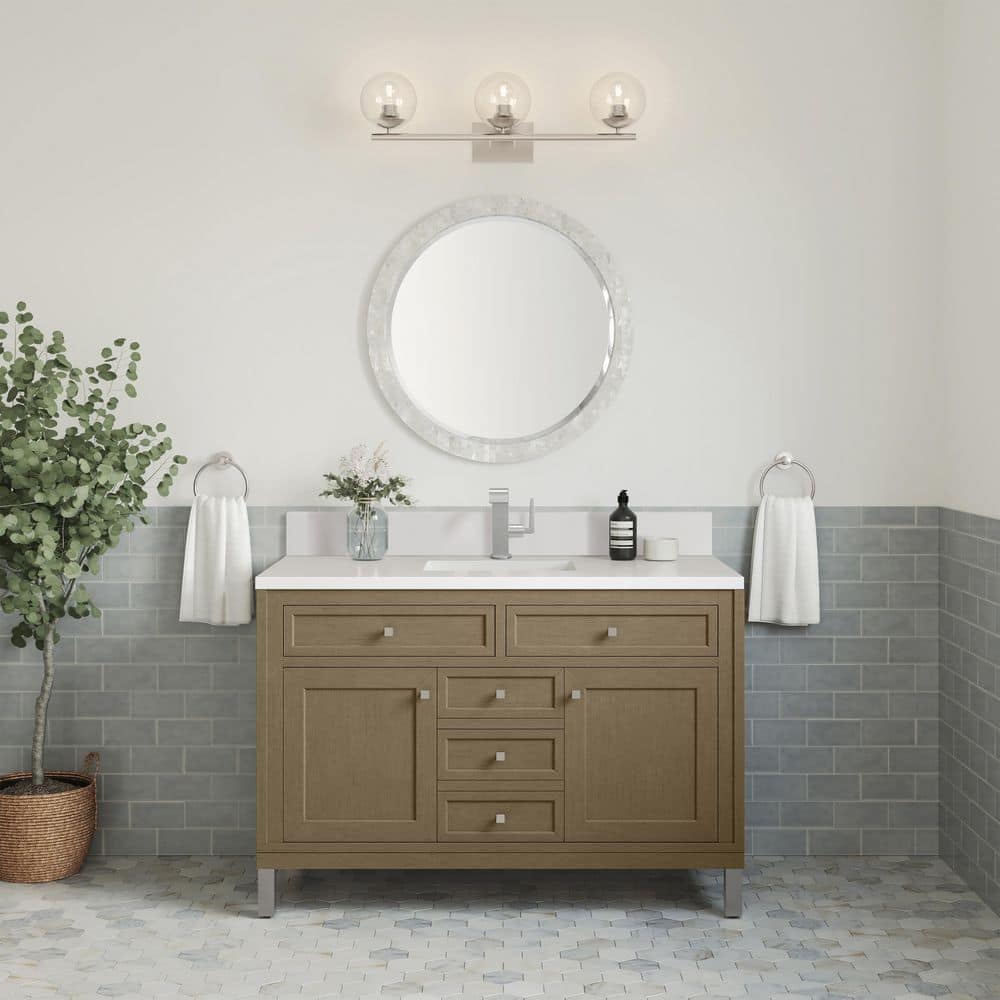 James Martin Vanities Chicago 47.9 in. W x 23.3 in. D x 32.6 in. H Single Bath Vanity Cabinet Without Top in Walnut Whisper (1)
