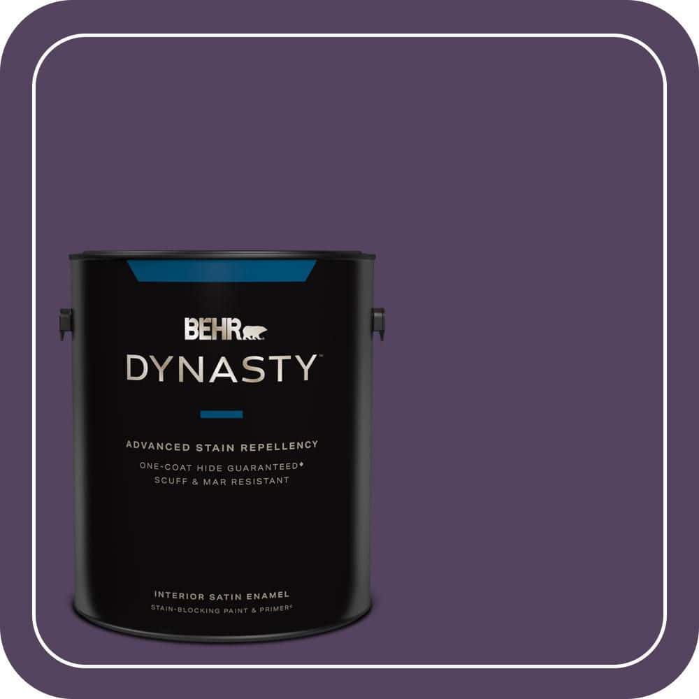 BEHR DYNASTY 1 gal. #S-H-670 Plum Satin Enamel Interior Stain-Blocking Paint and Primer
