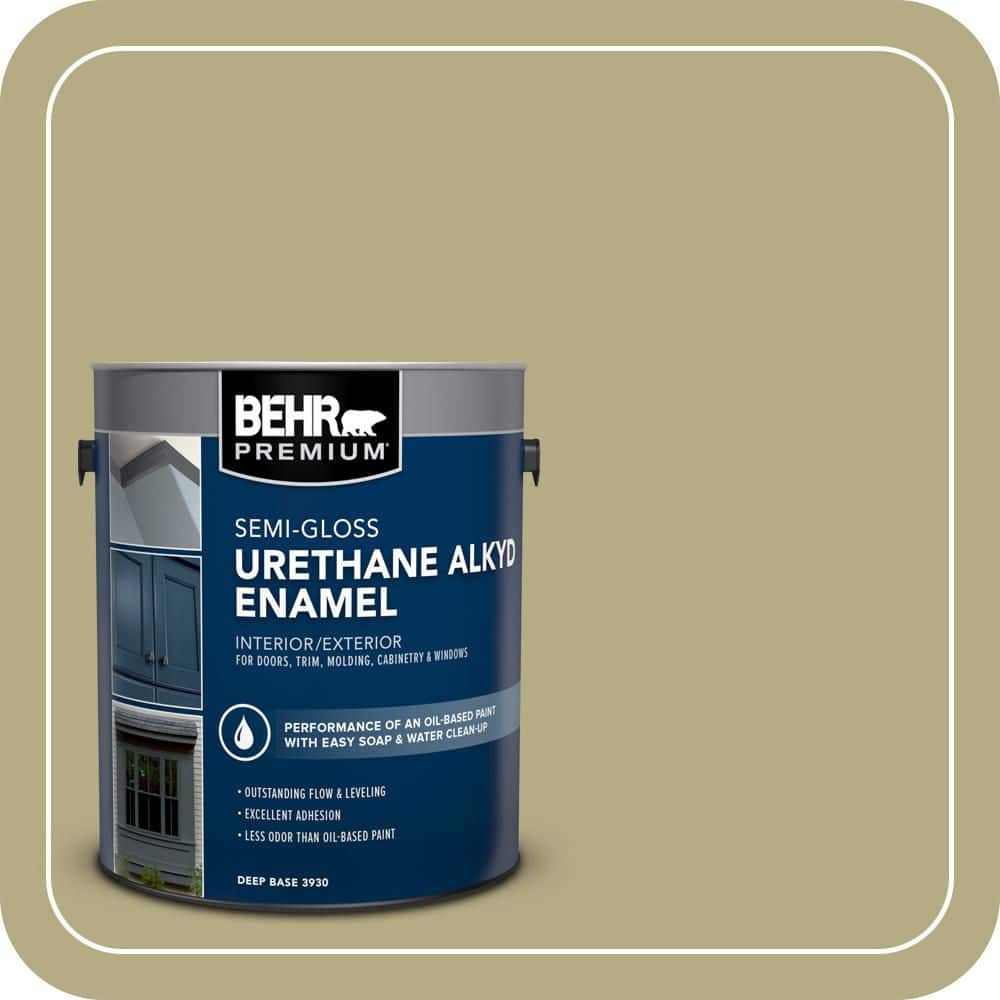 BEHR PREMIUM 1 gal. #PPU9-08 Tarragon Tease Urethane Alkyd Semi-Gloss Enamel Interior/Exterior Paint (1)