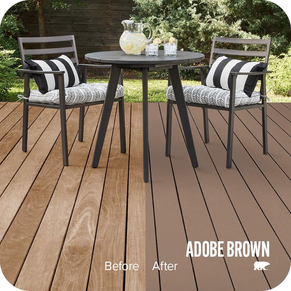 BEHR PREMIUM 1 qt. #SC-148 Adobe Brown Solid Color Waterproofing Exterior Wood Stain and Sealer (2)