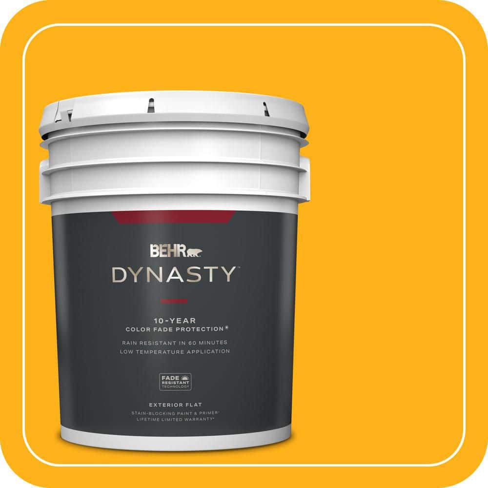 BEHR DYNASTY 5 gal. #S-G-340 Sun Ray Flat Exterior Stain-Blocking Paint & Primer