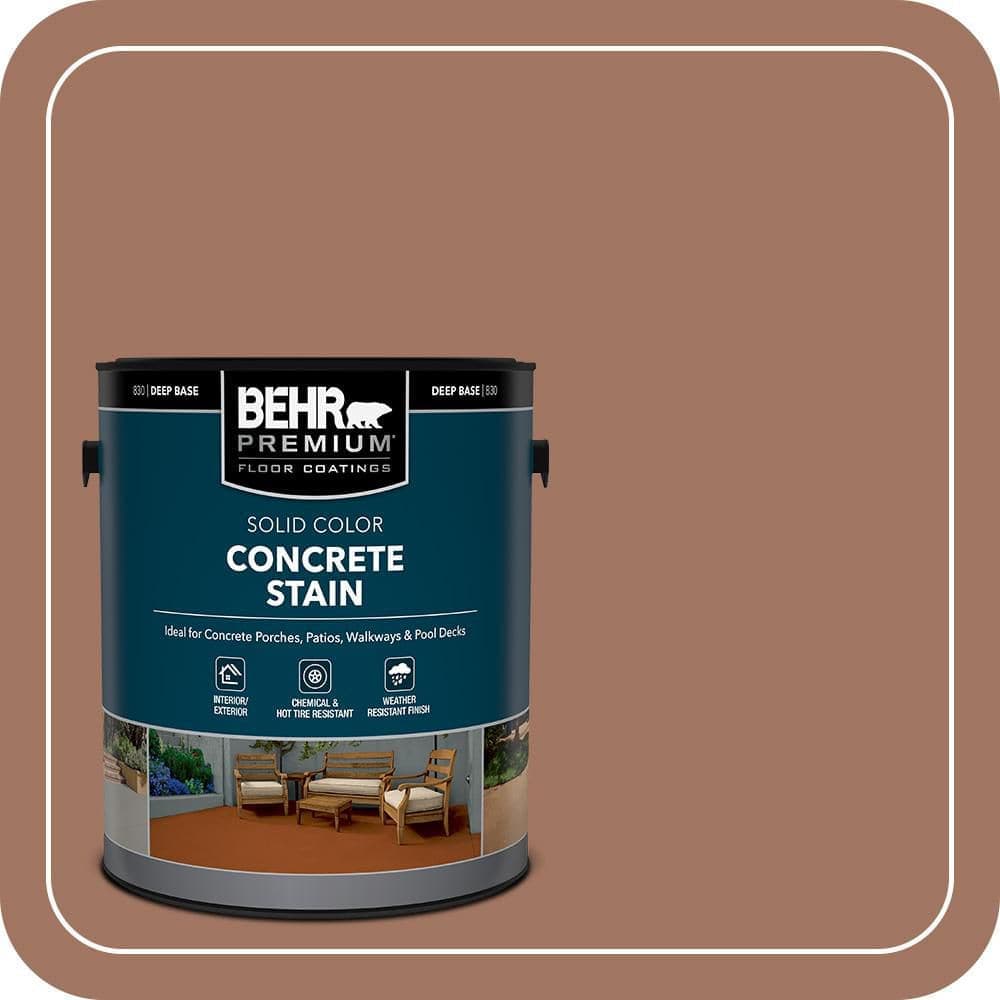 BEHR PREMIUM 1 gal. #PFC-14 Iron Ore Solid Color Flat Interior/Exterior Concrete Stain (1)