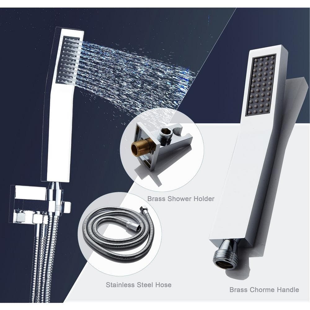 ELLO&ALLO 2-Handle 2-Spray Tub and Shower Faucet Handheld Shower Combo with 10 in. Rain Shower Head in Chrome (Valve Included) (3)