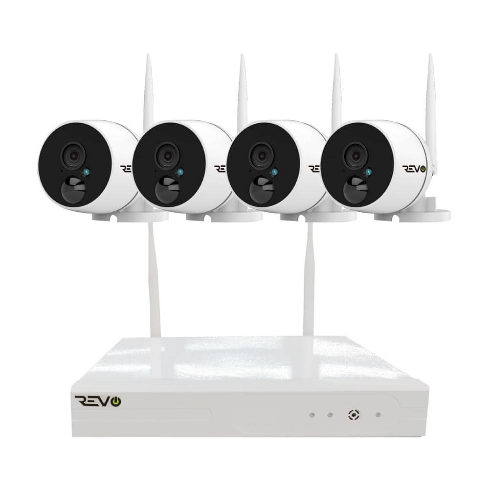 Revo Wireless 4-Channel Smart 1TB NVR Surveillance System with 4 Full-HD 1080p Wireless Audio Capable Bullet Cameras (2)