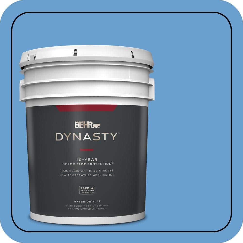 BEHR DYNASTY 5 gal. #P520-4 Cornflower Flat Exterior Stain-Blocking Paint & Primer