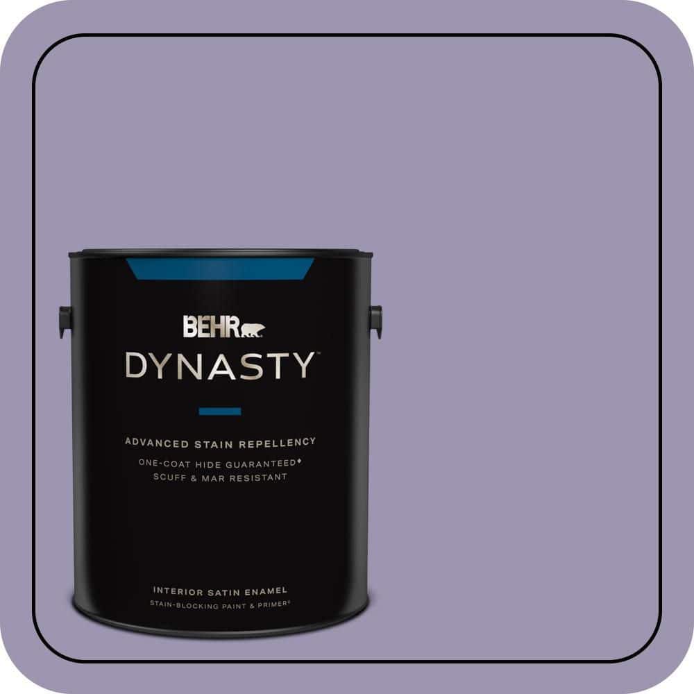 BEHR DYNASTY 1 gal. #S570-4 Night Music One-Coat Hide Satin Enamel Interior Stain-Blocking Paint & Primer