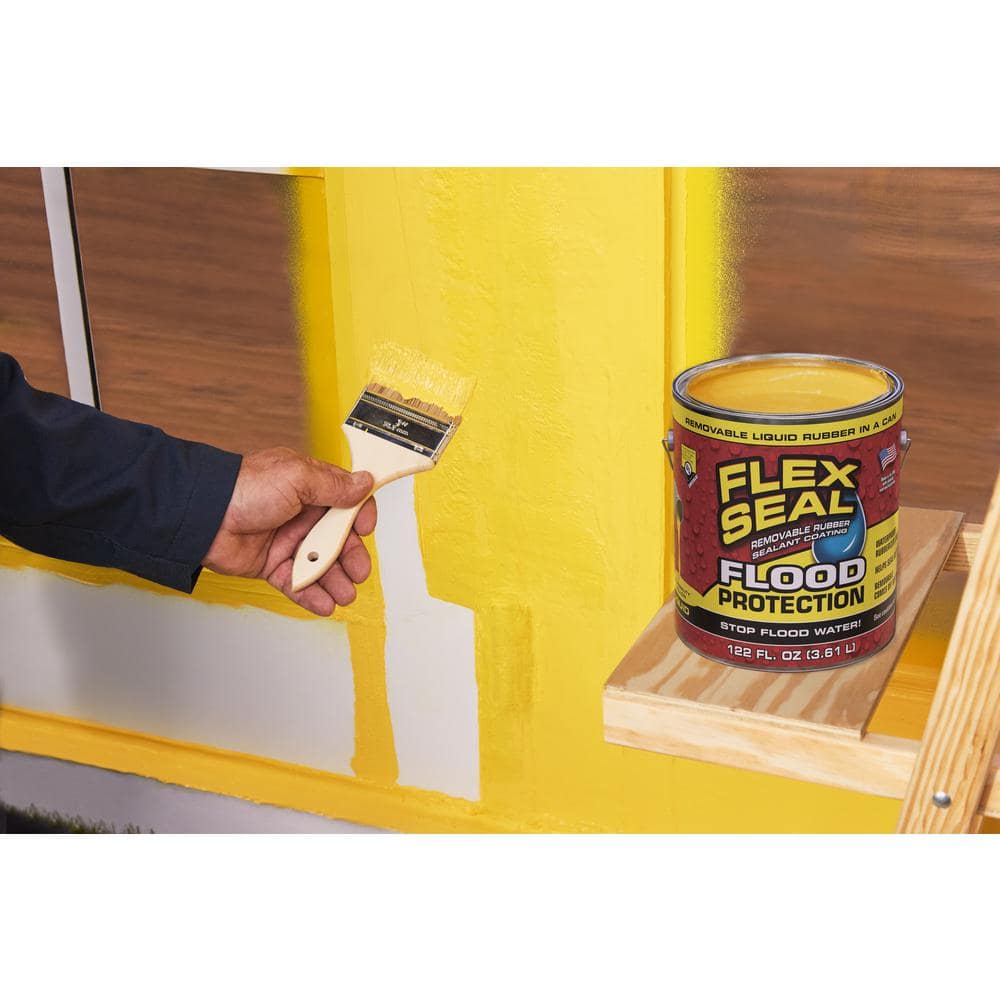 FLEX SEAL FAMILY OF PRODUCTS Flex Seal Flood Protection Liquid Rubber Sealant Coating 122 oz. (2-Pack) (Yellow) (2)