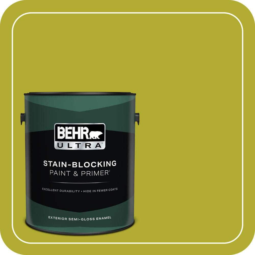 BEHR ULTRA 1 gal. #P340-6 Green Neon Semi-Gloss Enamel Exterior Paint & Primer