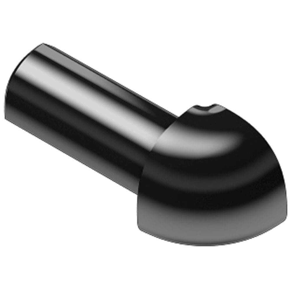 Schluter Rondec Bright Black Anodized Aluminum 1/2 in. x 1 in. Metal 90° Outside Corner