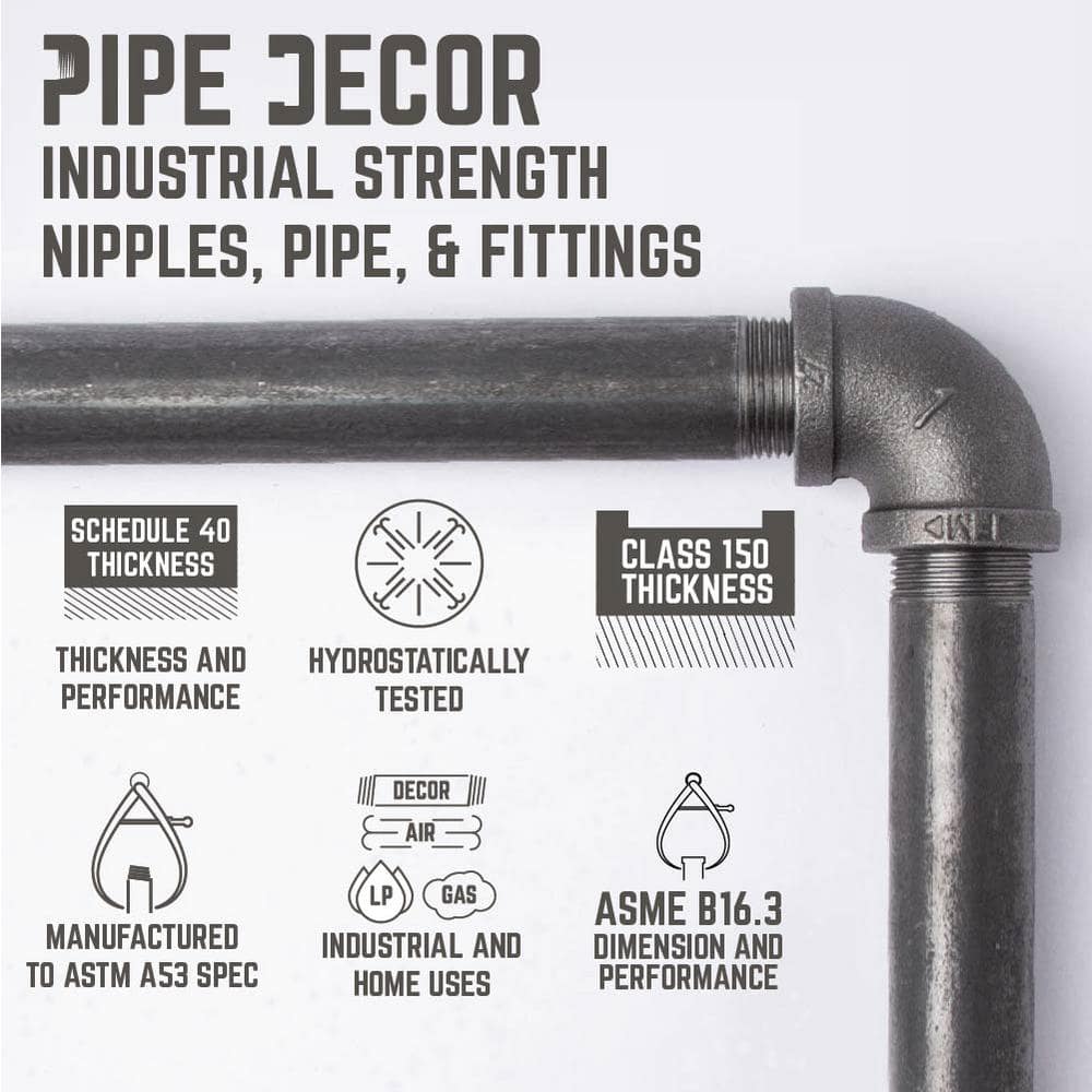 PIPE DECOR 3/4 in. Black Steel Pipe 3.5 ft. L x 28.5 in. H "H" Design Desk Kit (2)