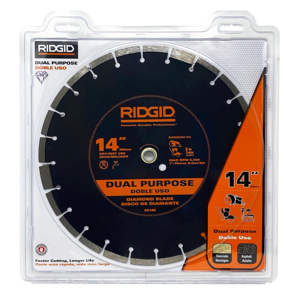 RIDGID 14 in. Dual-Purpose Walk-Behind Saw Diamond Blade (3)