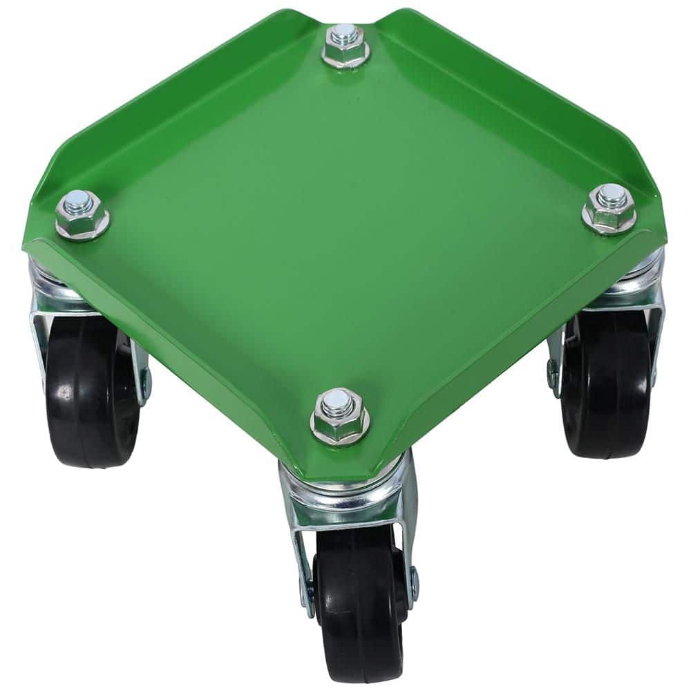 Unbranded Green 1500 lb. Snowmobile Dolly Heavy Duty with 2.5 in Swivel Casters Rubber Pad Protecting Skis (2)