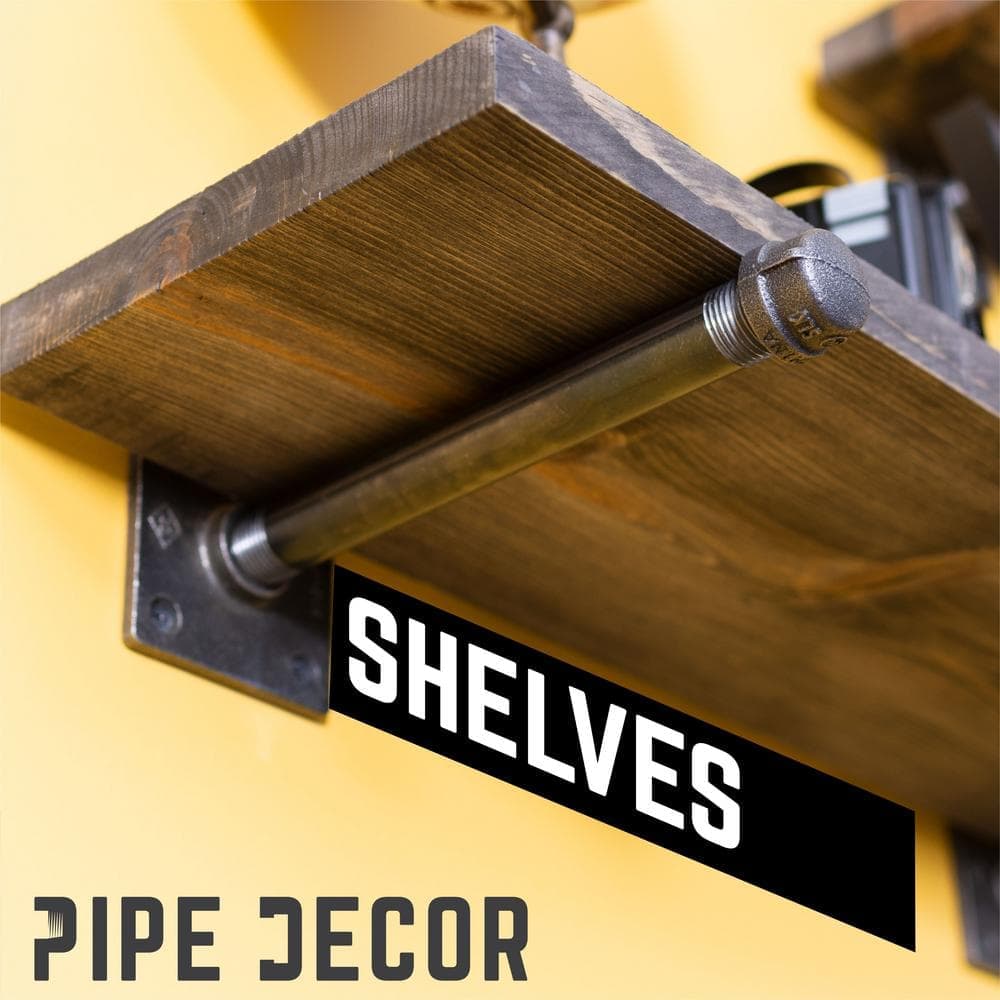 PIPE DECOR 1/2 in. Black Iron Square Flange Fitting (4)