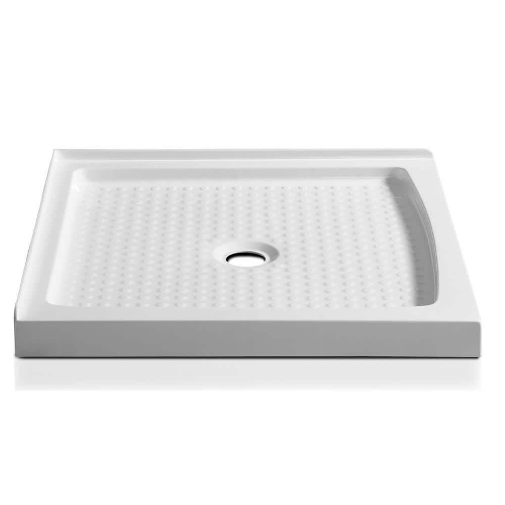 ANZZI Titan Base Series 36 in. L x 36 in. W Corner Shower Shower Pan Base with Center Drain in Glossy White Marine Acrylic (1)