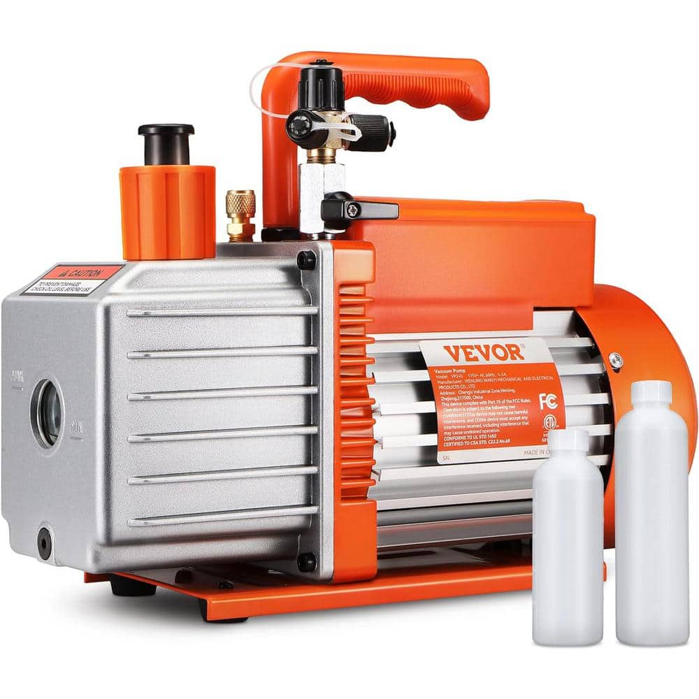 Lukvuzo 5 CFM Air Conditioning Vacuum Pump 2 Stage Rotary Vane Vacuum Pump 1/2 HP Air Vacuum Pump Sparkless Motor (1)