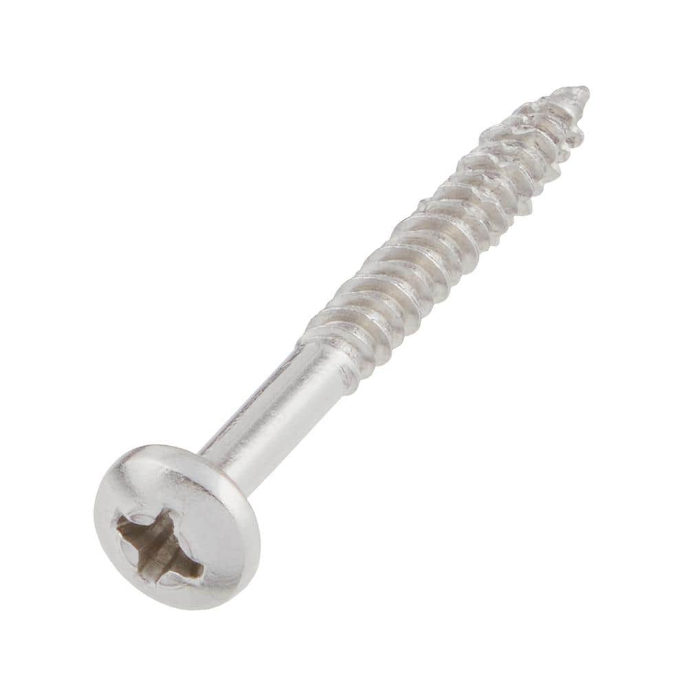 DECKMATE Marine Grade Stainless Steel #8 X 1-1/2 in. Pan Head Phillips Screw (25 Pieces) (3)