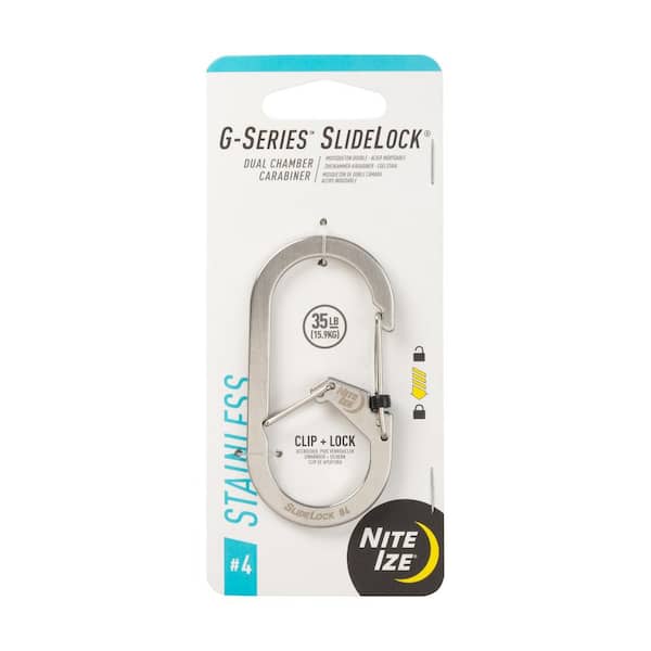 Nite Ize G-Series SlideLock #4 Dual Chamber Carabiner - Stainless Steel (2)