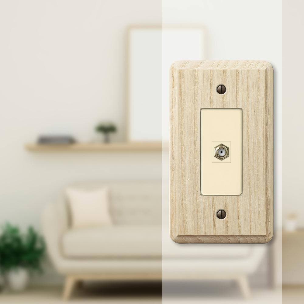 AMERELLE Contemporary Gang Coax Wood Wall Plate (2)