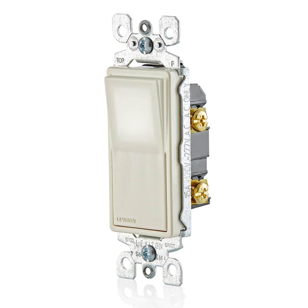Leviton Amp Decora LED Illuminated Rocker Single-Pole AC Quiet Switch Residential Grade Grounding (2)
