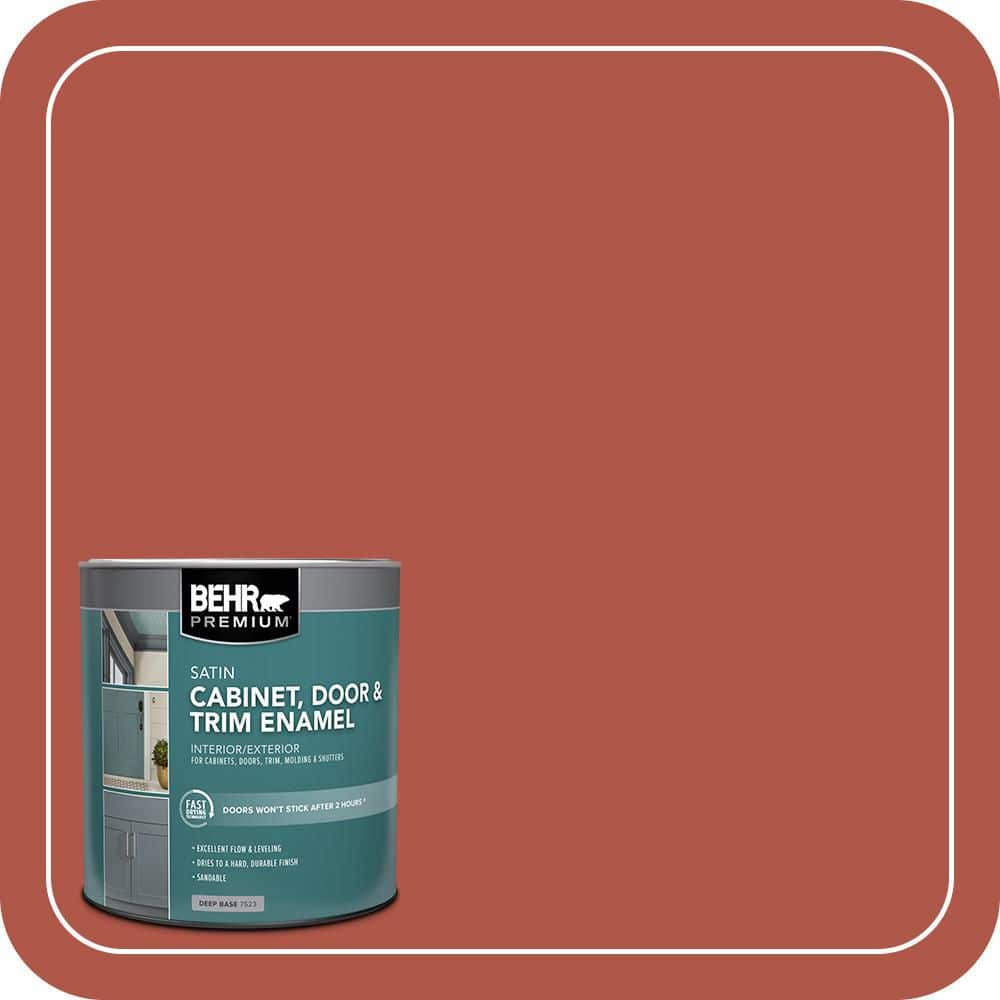 BEHR PREMIUM 1 qt. #PPU2-14 Tibetan Orange Satin Enamel Interior/Exterior Cabinet, Door & Trim Paint