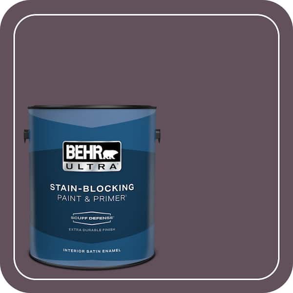 BEHR ULTRA 1 gal. #S100-7 Medieval Wine Extra Durable Satin Enamel Interior Paint & Primer (2)
