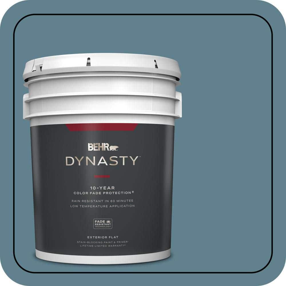 BEHR DYNASTY 5 gal. #S470-5 Blueprint Flat Exterior Stain-Blocking Paint & Primer