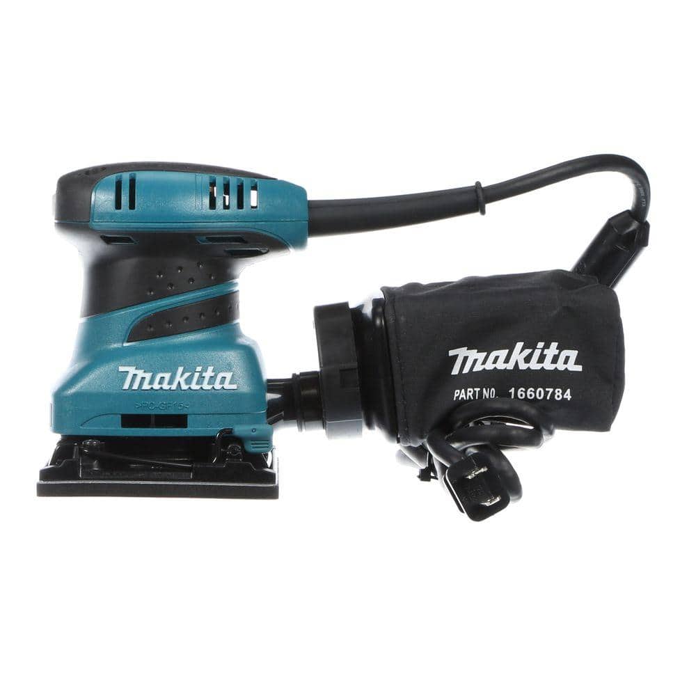 Makita 2 Amp Corded 1/4 Sheet Finishing Sander with 60G Paper, 100G Paper, 150G Paper, Dust Bag, Punch Plate, Hard Case (2)