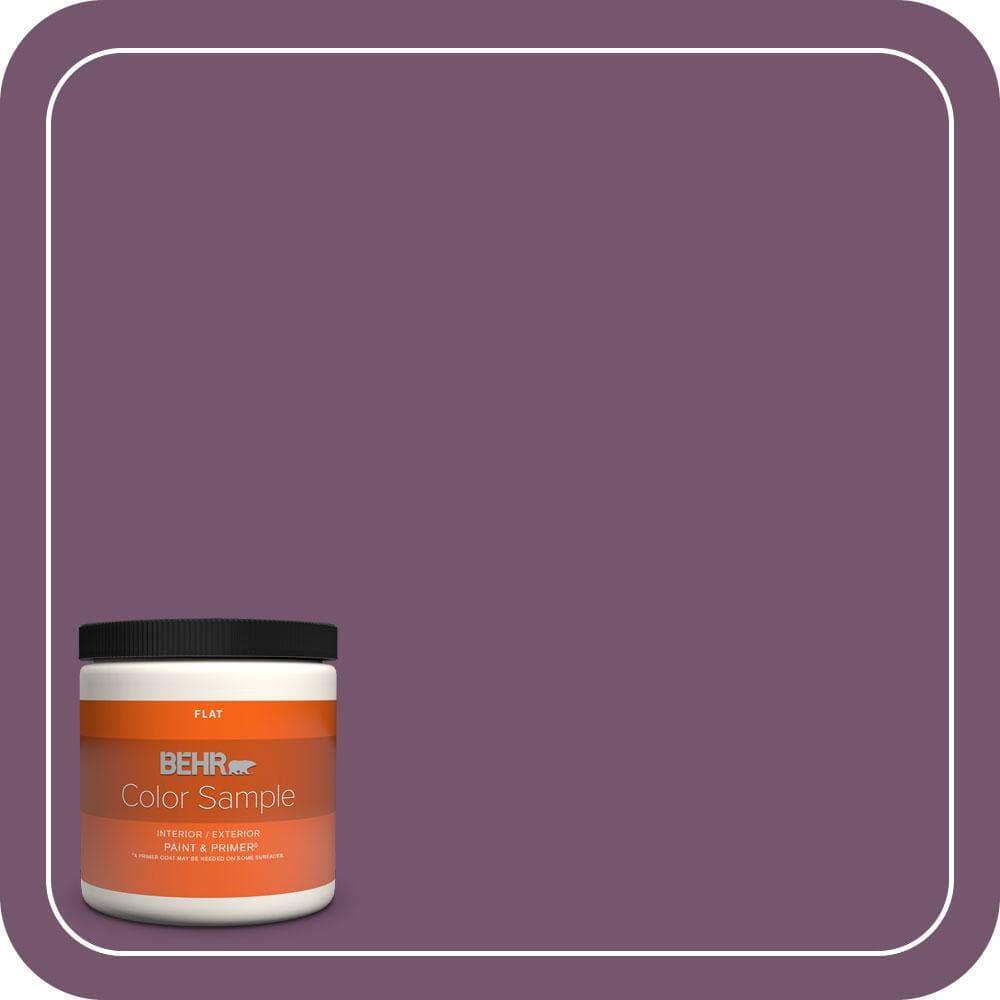 BEHR PREMIUM PLUS 8 oz. #PMD-87 Exotic Orchid Flat Interior/Exterior Paint & Primer Color Sample