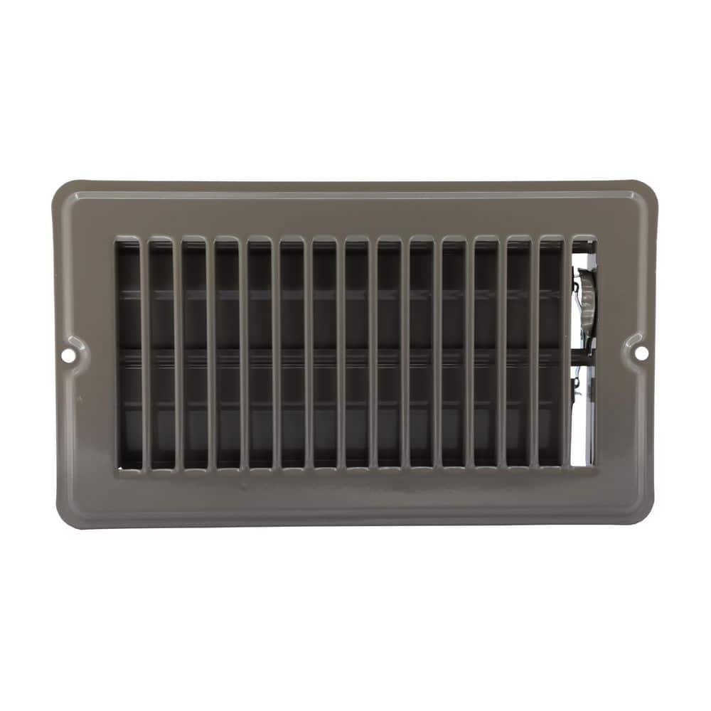 DANCO 7-3/4 in. x 4 in. Steel Floor Register with 7/8 in. Drop in Brown (1)