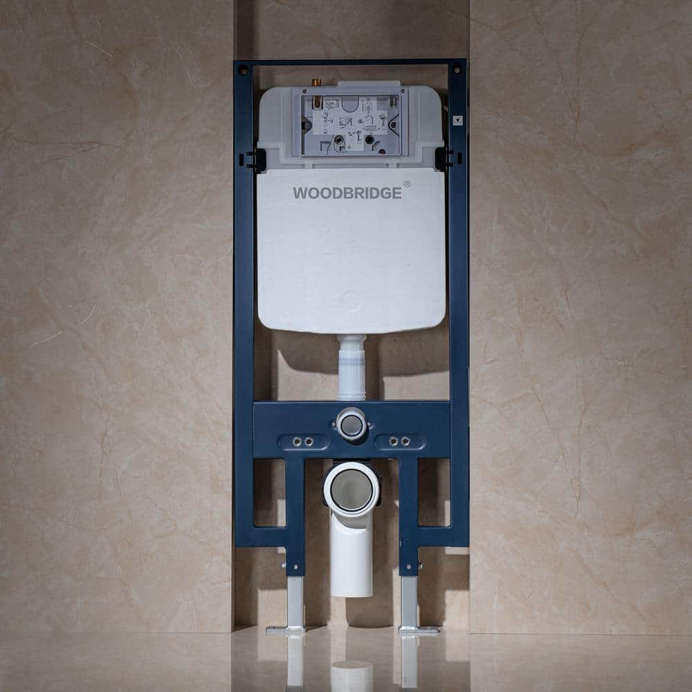 WOODBRIDGE Concealed Technology In-Wall Toilet Carrier System 2 x 4 stud installation for  Wall-Hung 1.28 GPF Toilet Tank in Blue (2)