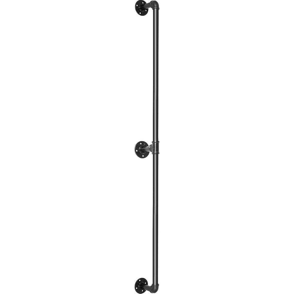 Afoxsos 5 ft. Carbon Steel Pipe Stair Handrail with Wall Mount Support 440 lbs. Load Capacity Indoor Outdoor Industrial Style (2)