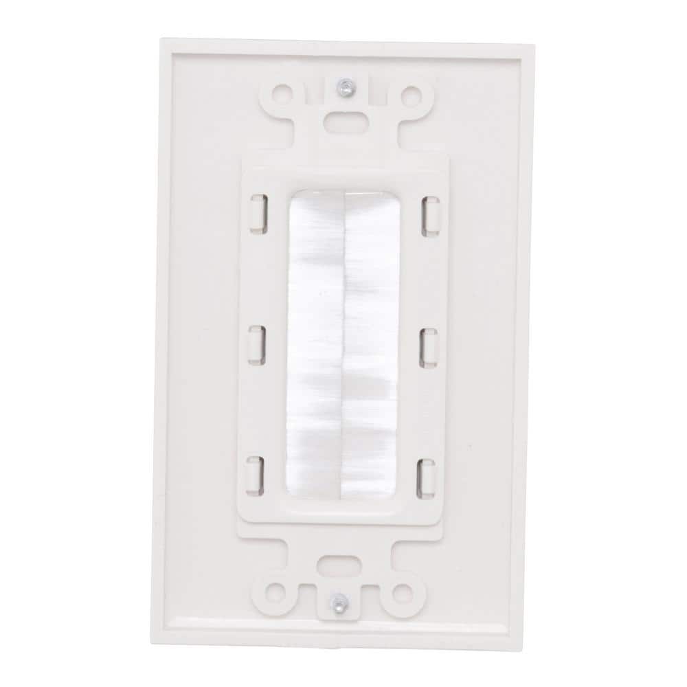 Commercial Electric 1-Gang Brush Plastic Wall Plate, White (3)