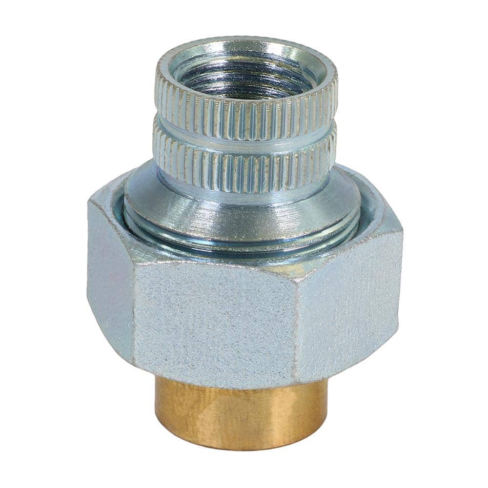 PLUMBFLEX 2 in. Fip x 2 in. Sweat Dielectric Union Zinc Coated Steel x Brass Union Fitting (2)