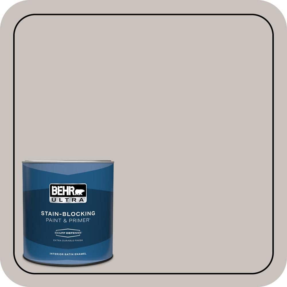 BEHR ULTRA 1 qt. #N140-2 Chicago Fog Extra Durable Satin Enamel Interior Paint & Primer