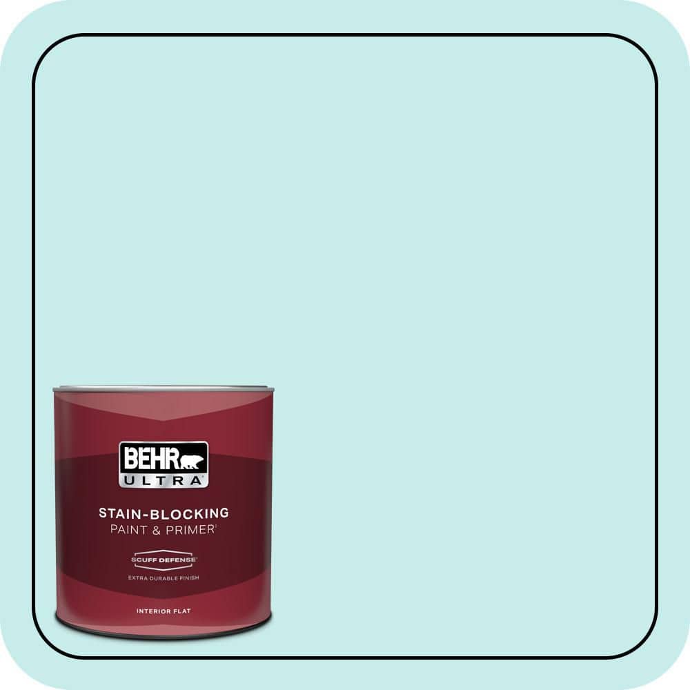 BEHR ULTRA 1 qt. #P460-1 Morning Sky Extra Durable Flat Interior Paint & Primer