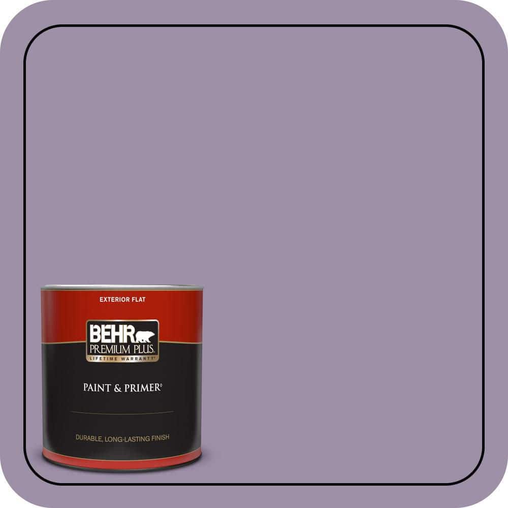BEHR PREMIUM PLUS 1 qt. #S100-4 Ancestry Violet Flat Exterior Paint & Primer