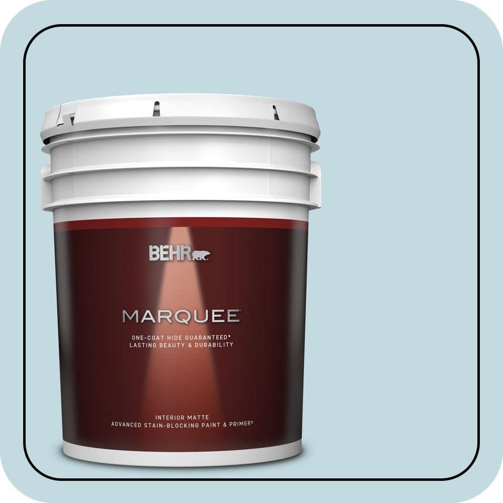 BEHR MARQUEE 5 gal. #S480-1 Rain Dance Matte Interior Paint & Primer
