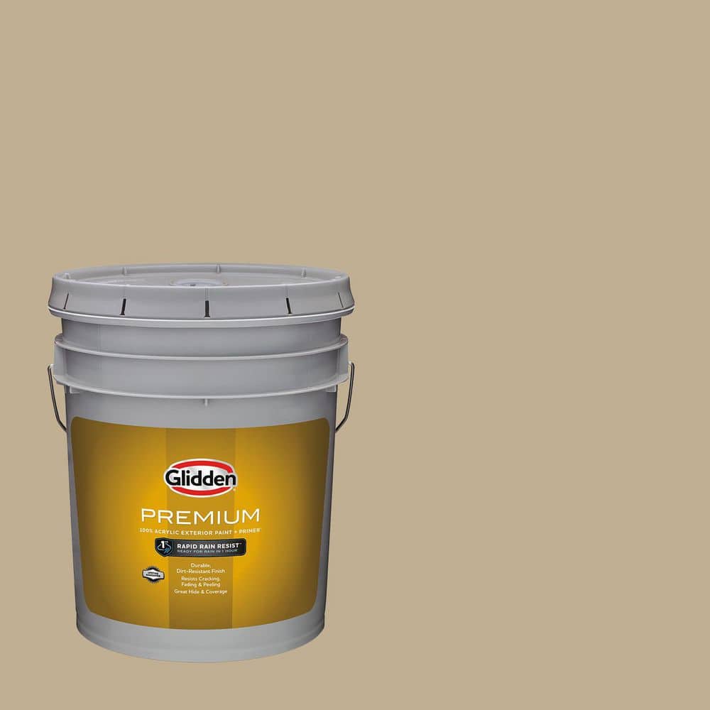Glidden Premium 5 gal. PPG1101-4 Rock Cliffs Flat Exterior Latex Paint