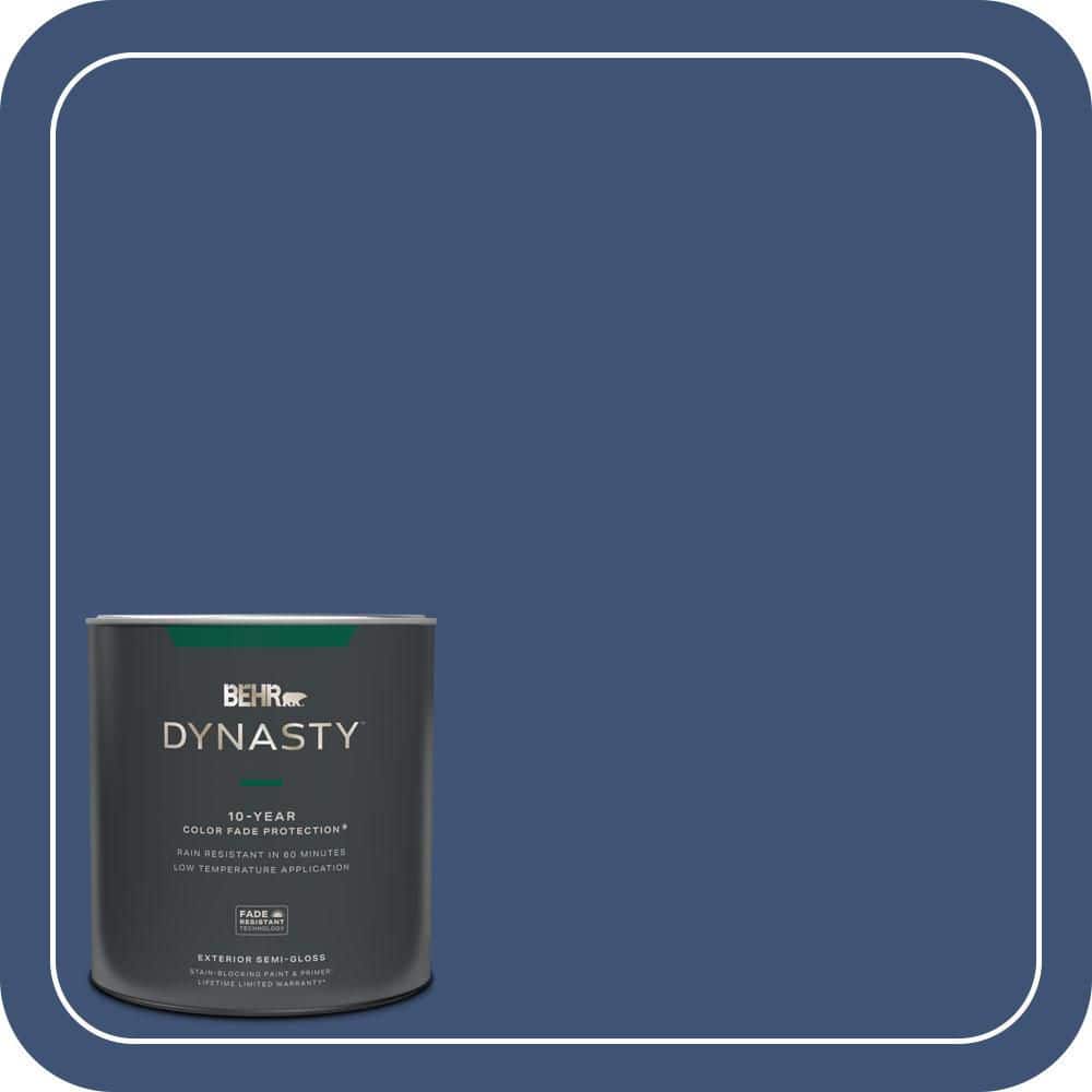 BEHR DYNASTY 1 qt. #600D-7 Daring Indigo Semi-Gloss Exterior Stain-Blocking Paint & Primer