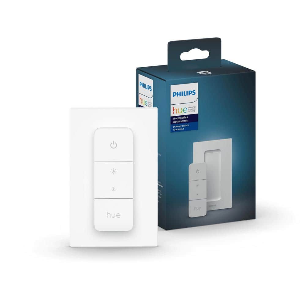 Philips Hue Smart Dimmer Switch for Hue Lights, White, Works with Alexa and Google Assistant (1-Pack)