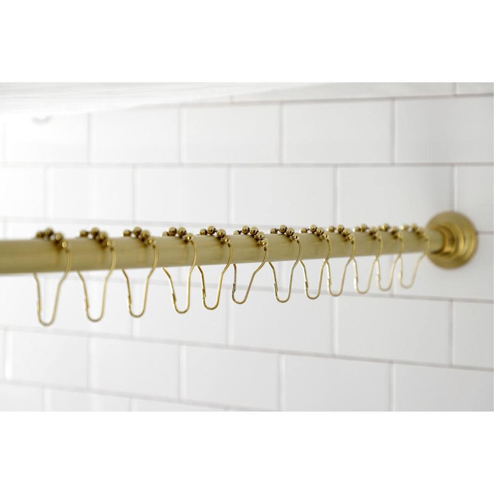 Kingston Brass Edenscape 72 in. Adjustable Shower Rod with Ring in Brushed Brass (2)