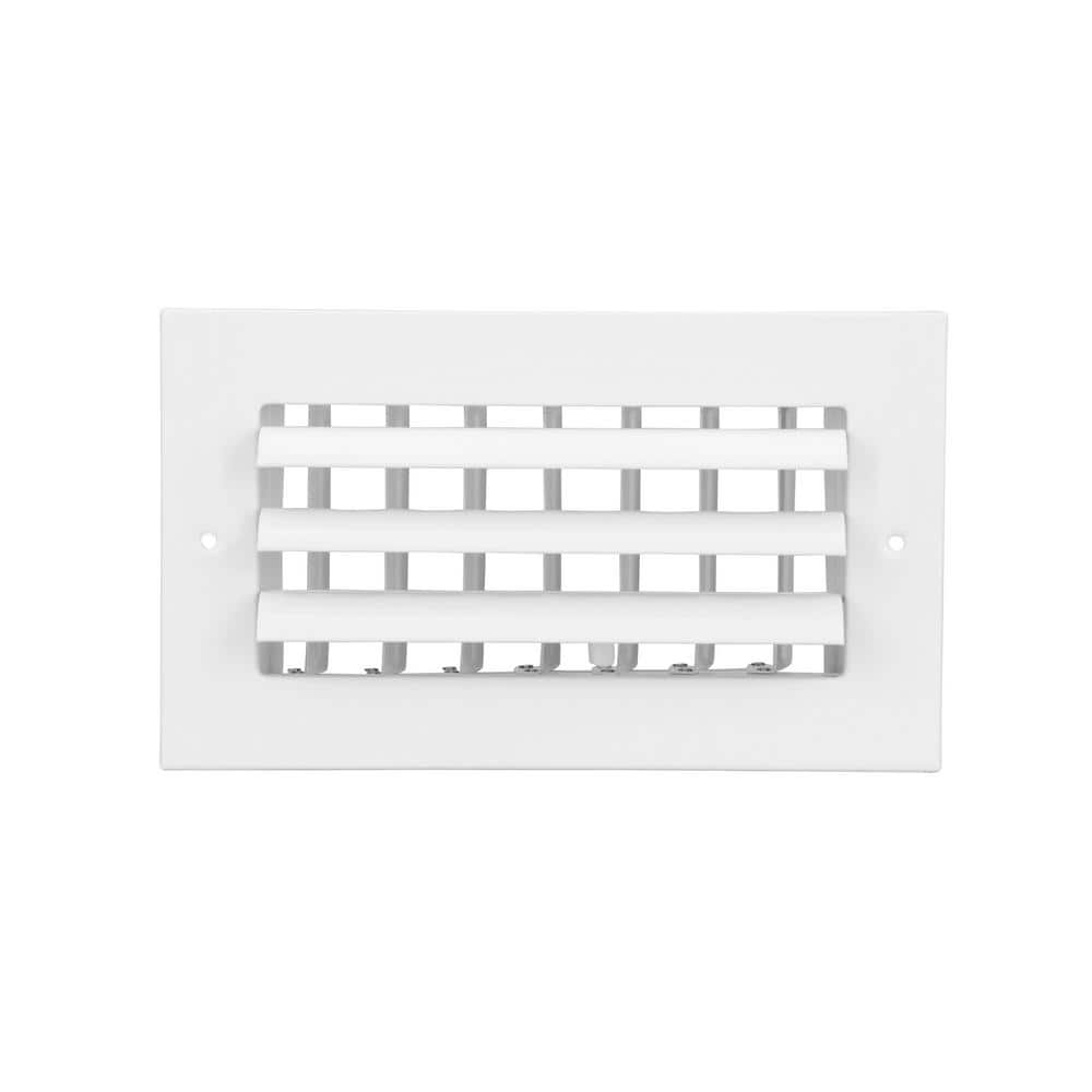 Everbilt 10 in. x 4 in. 1-Way Steel Adjustable Curved Blade Wall/Ceiling Register in White (2)